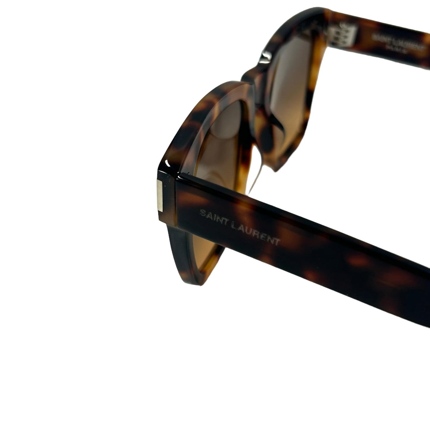 SAINT LAURENT SL 560 CLASSIC SQUARE ACETATE SUNGLASSES - HAVANA BROWN - NEW