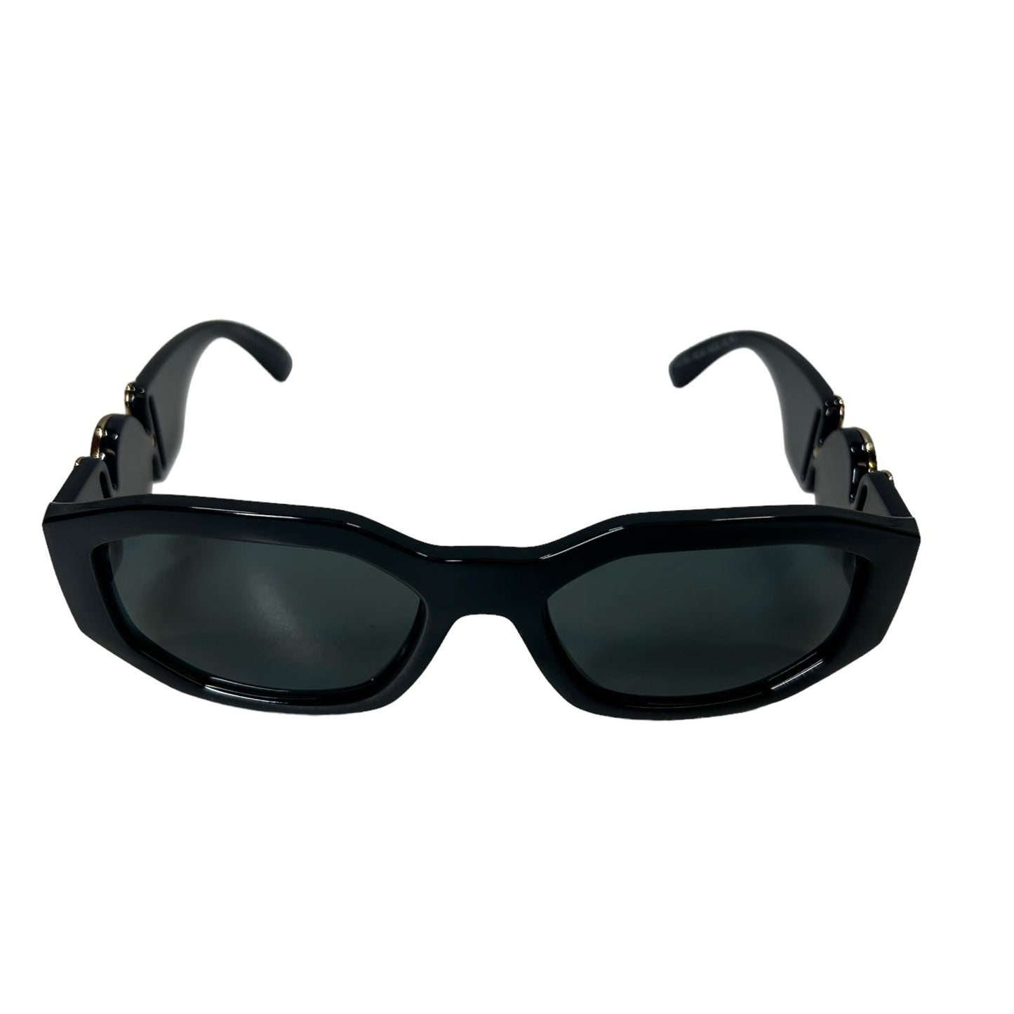 VERSACE 0VE4361 MEDUSA BIGGIE SIDE LOGO RECTANGLE ACETATE SUNGLASSES BLACK NEW