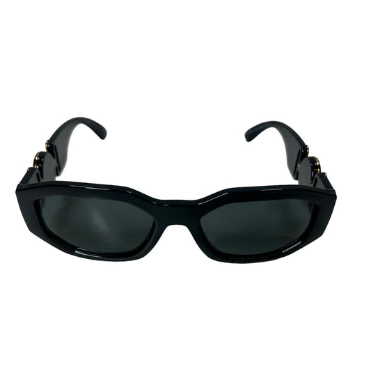 VERSACE 0VE4361 MEDUSA BIGGIE SIDE LOGO RECTANGLE ACETATE SUNGLASSES BLACK NEW