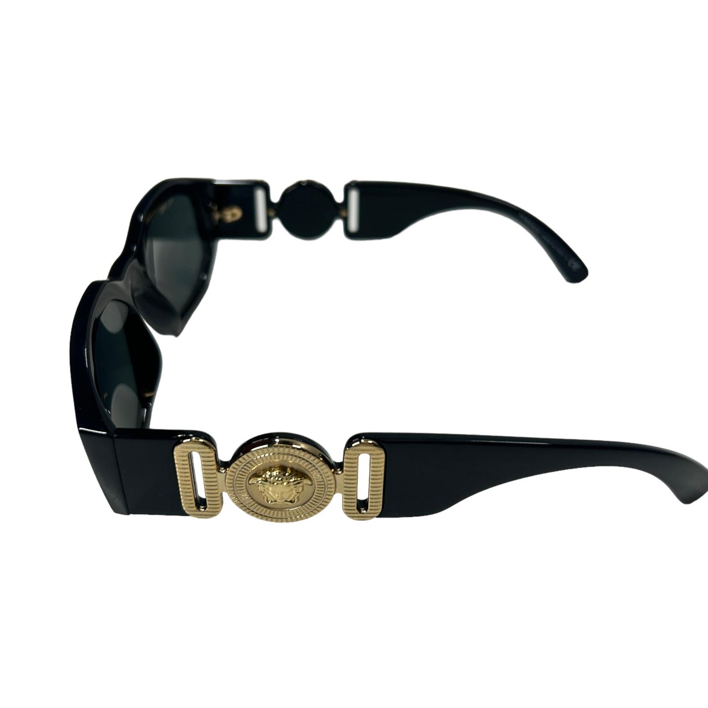 VERSACE 0VE4361 MEDUSA BIGGIE SIDE LOGO RECTANGLE ACETATE SUNGLASSES BLACK NEW