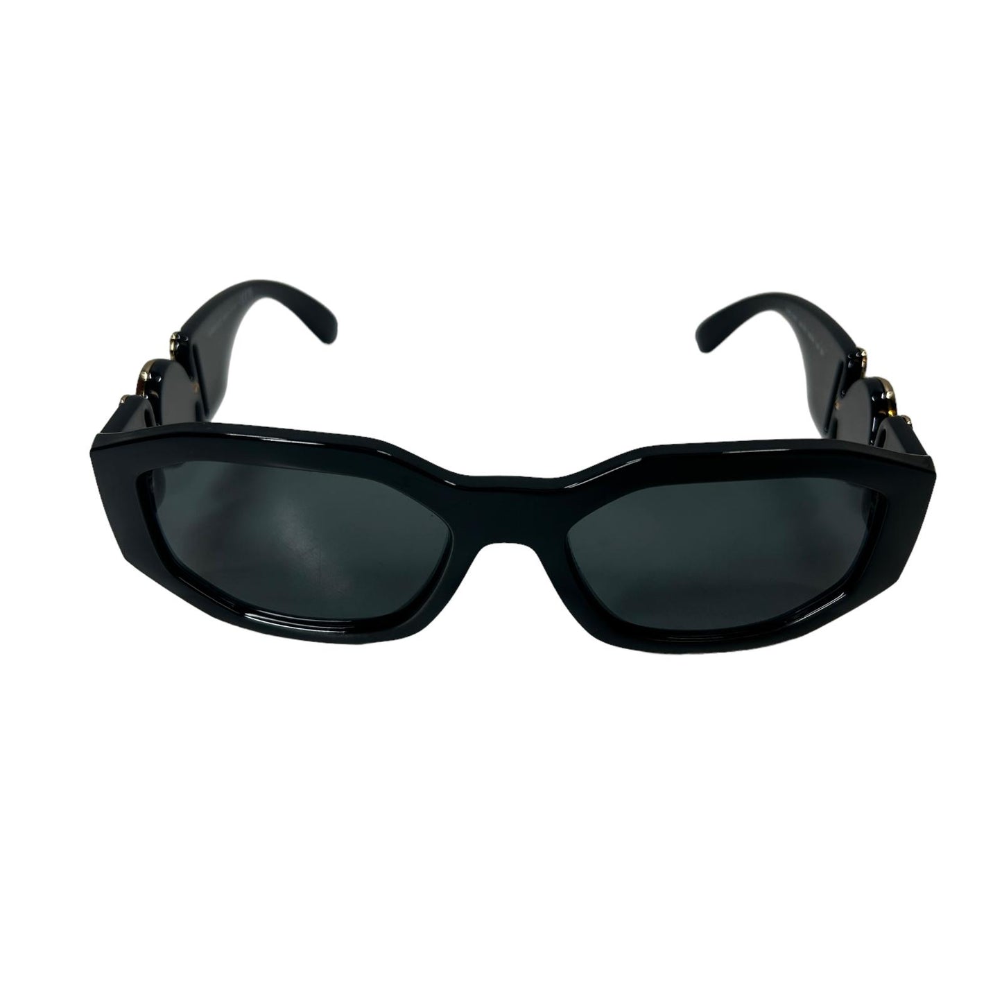 VERSACE 0VE4361 MEDUSA BIGGIE SIDE LOGO RECTANGLE ACETATE SUNGLASSES BLACK 1 NEW