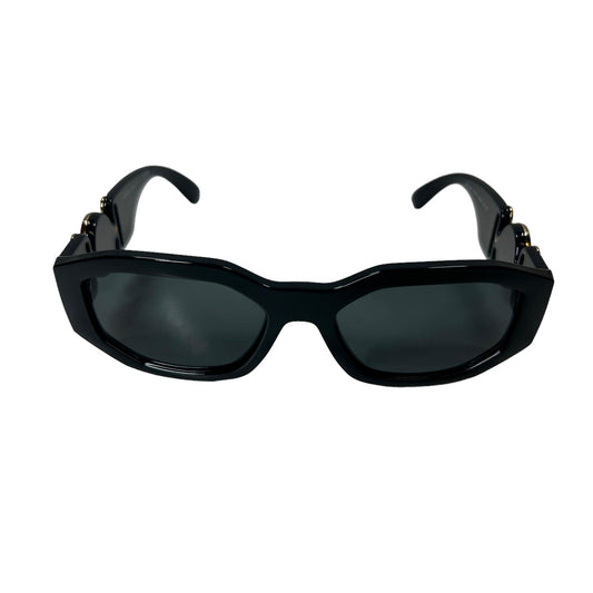 VERSACE 0VE4361 MEDUSA BIGGIE SIDE LOGO RECTANGLE ACETATE SUNGLASSES BLACK 1 NEW