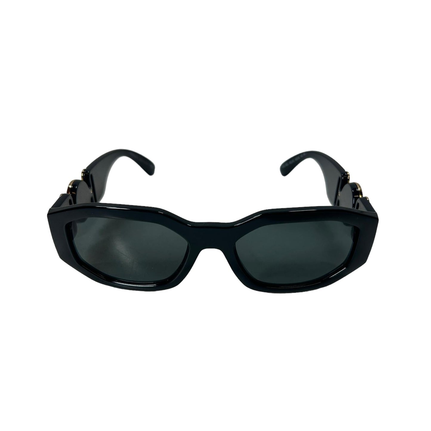 VERSACE 0VE4361 MEDUSA BIGGIE SIDE LOGO RECTANGLE ACETATE SUNGLASSES BLACK 2 NEW