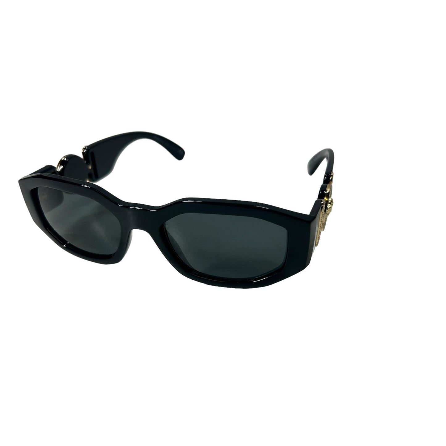 VERSACE 0VE4361 MEDUSA BIGGIE SIDE LOGO RECTANGLE ACETATE SUNGLASSES BLACK 2 NEW