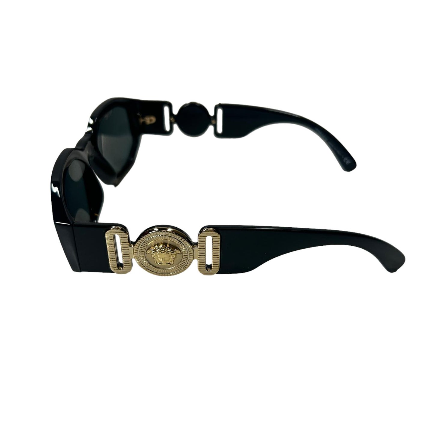 VERSACE 0VE4361 MEDUSA BIGGIE SIDE LOGO RECTANGLE ACETATE SUNGLASSES BLACK 2 NEW