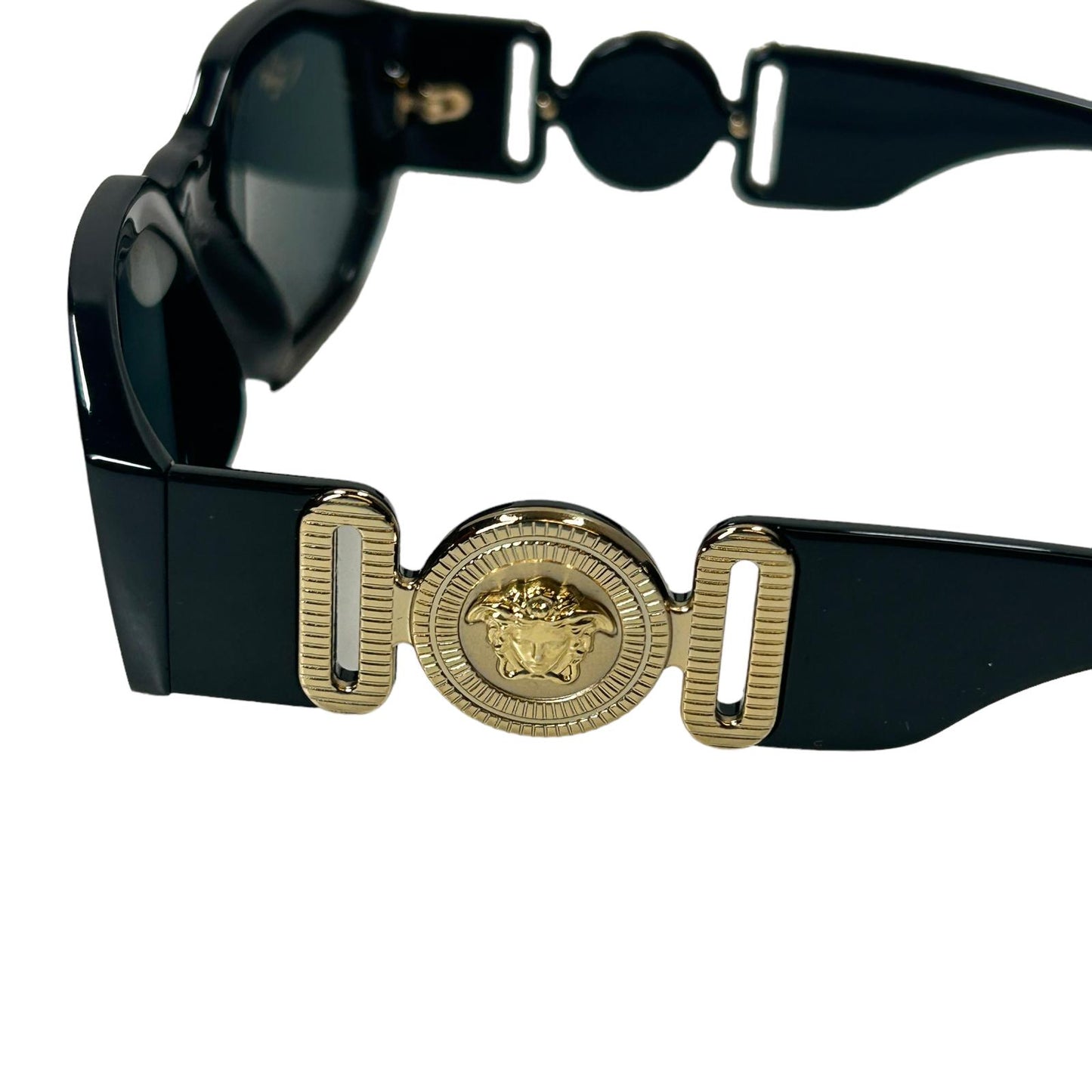 VERSACE 0VE4361 MEDUSA BIGGIE SIDE LOGO RECTANGLE ACETATE SUNGLASSES BLACK 2 NEW
