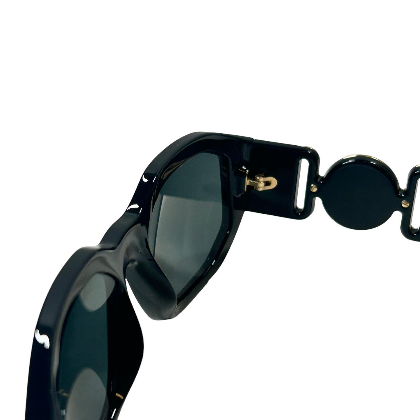 VERSACE 0VE4361 MEDUSA BIGGIE SIDE LOGO RECTANGLE ACETATE SUNGLASSES BLACK 2 NEW