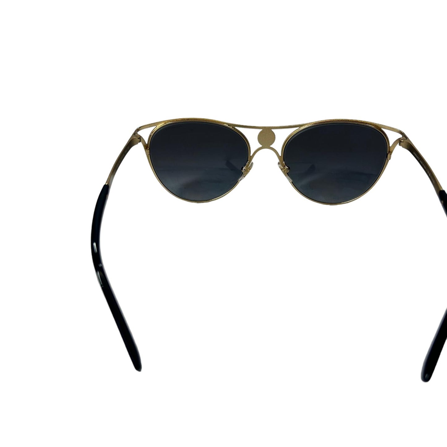 VERSACE 0VE2237 MEDUSA BRIDGE ROUND METAL FRAME SUNGLASSES - BLACK/GOLD - NEW