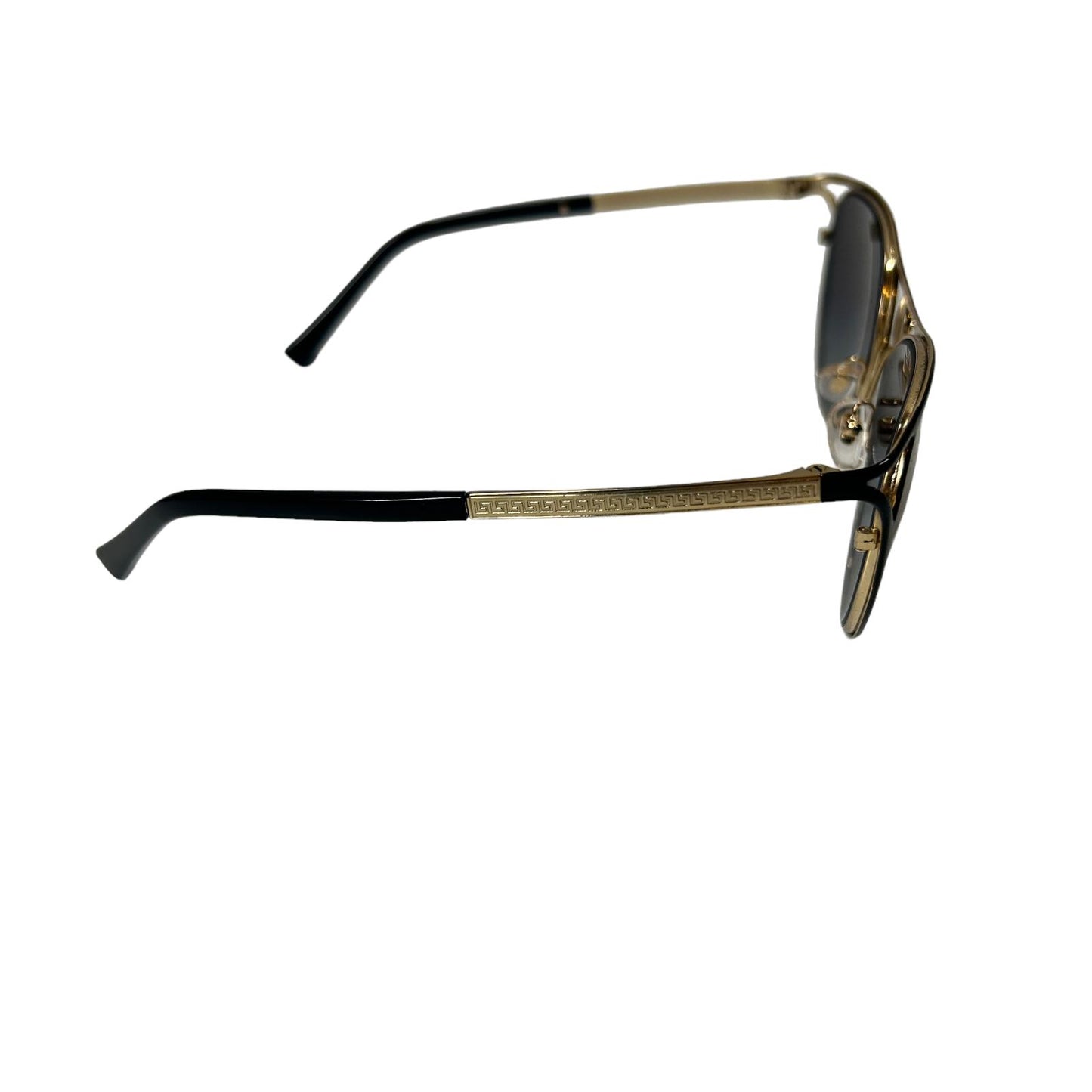 VERSACE 0VE2237 MEDUSA BRIDGE ROUND METAL FRAME SUNGLASSES - BLACK/GOLD - NEW