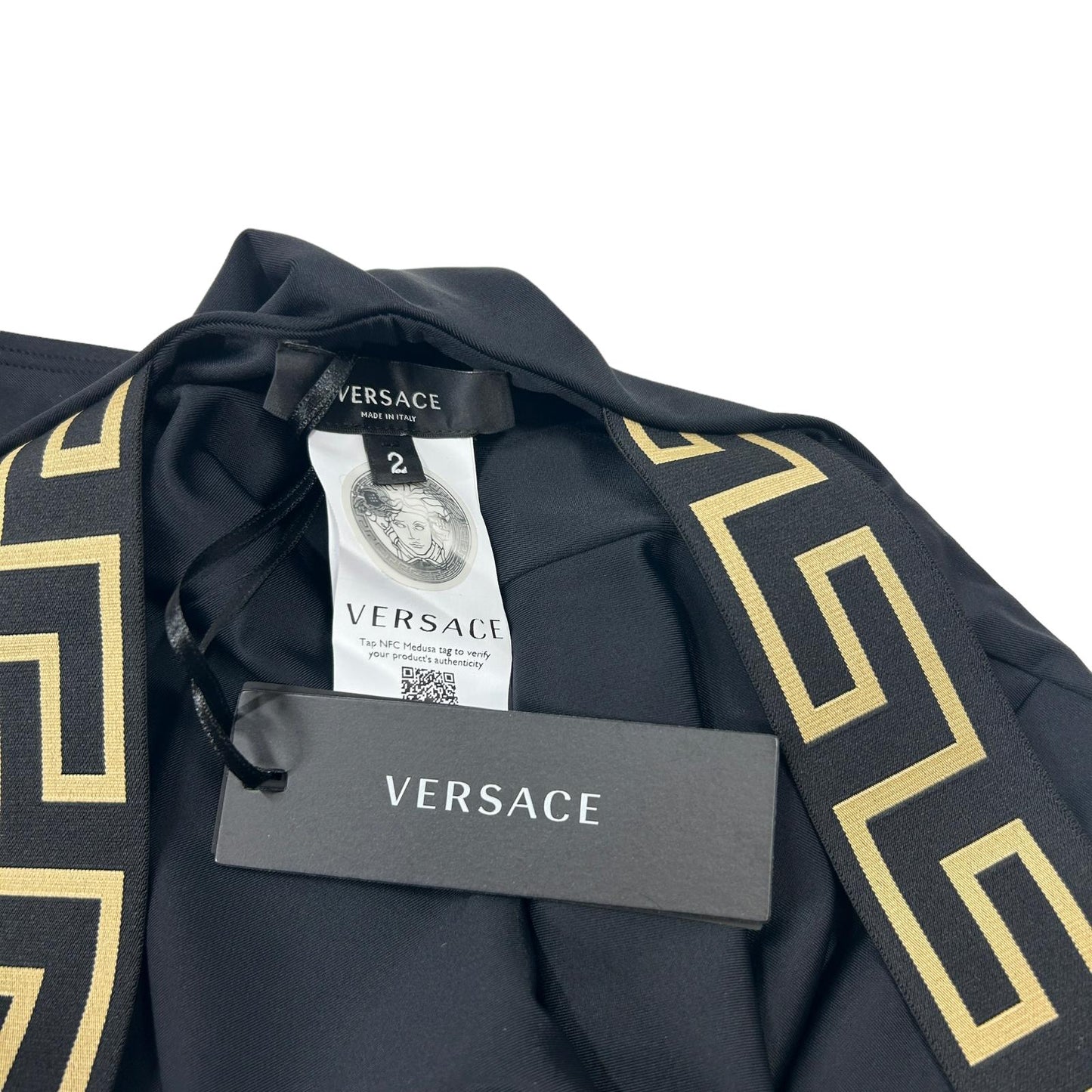 VERSACE SWIMWEAR GRECA BORDER ONE PIECE SWIMSUIT - LYCRA - SIZE 2/SMALL - NEW