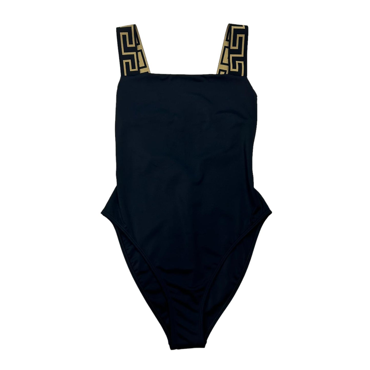 VERSACE SWIMWEAR GRECA BORDER ONE PIECE SWIMSUIT - LYCRA - SIZE 4 - LARGE - NEW