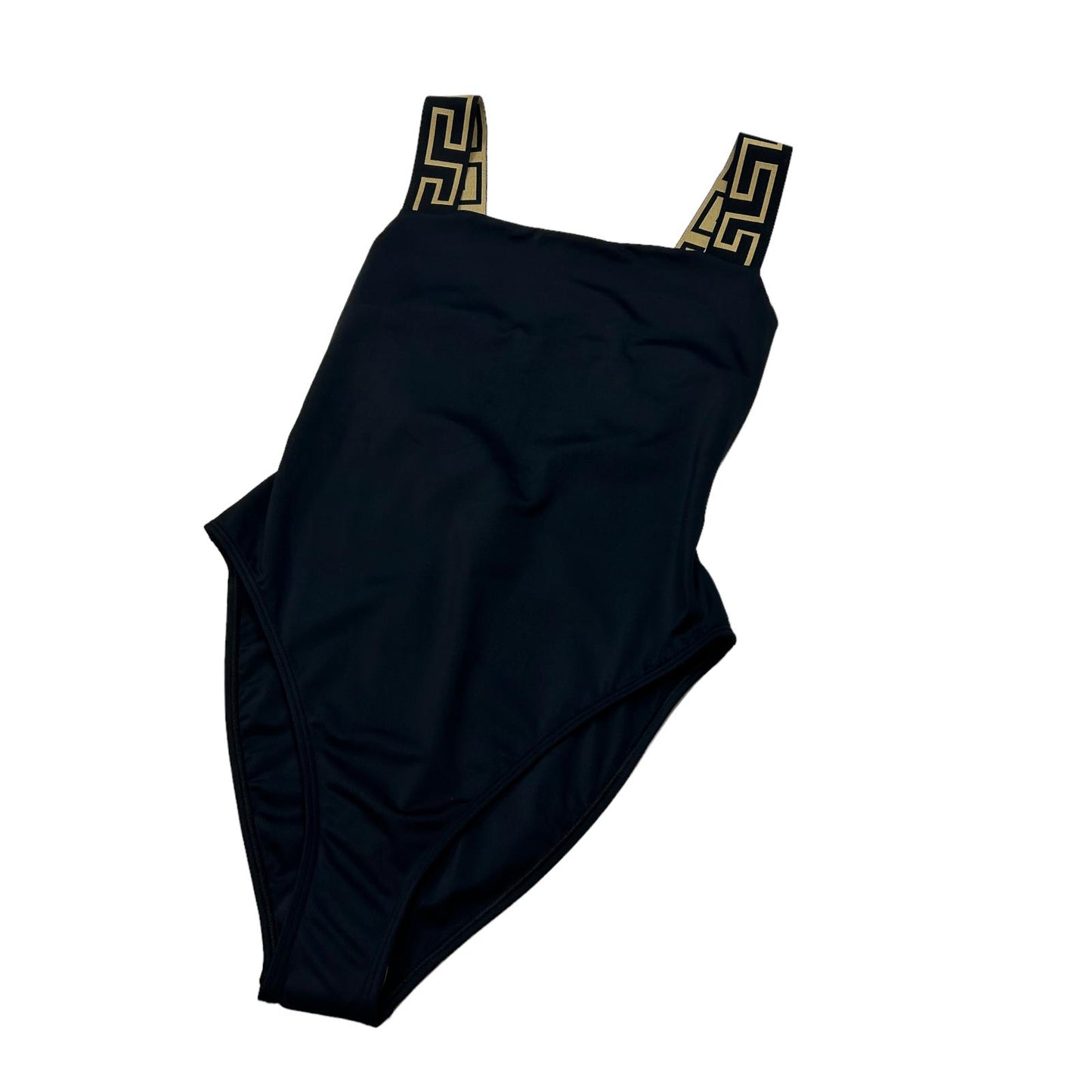 VERSACE SWIMWEAR GRECA BORDER ONE PIECE SWIMSUIT - LYCRA - SIZE 4 - LARGE - NEW