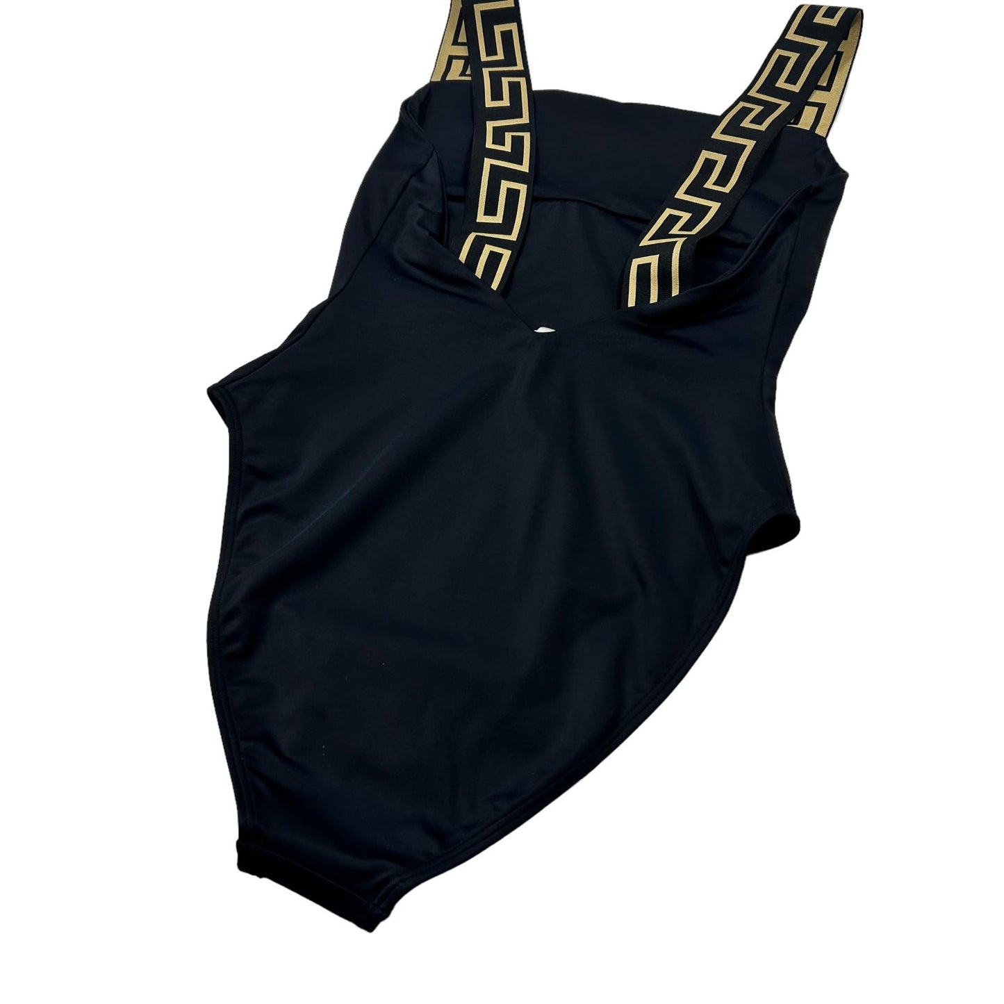 VERSACE SWIMWEAR GRECA BORDER ONE PIECE SWIMSUIT - LYCRA - SIZE 4/LARGE - NEW