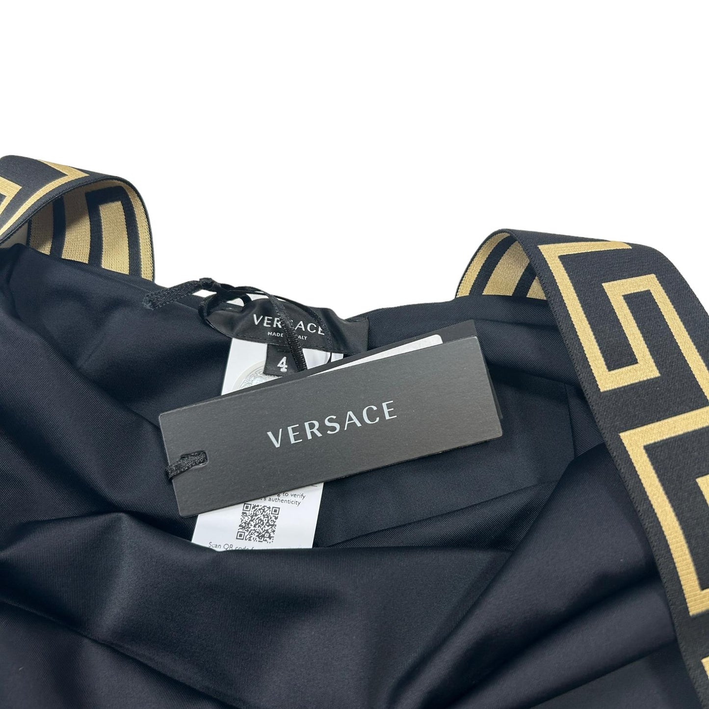 VERSACE SWIMWEAR GRECA BORDER ONE PIECE SWIMSUIT - LYCRA - SIZE 4/LARGE - NEW