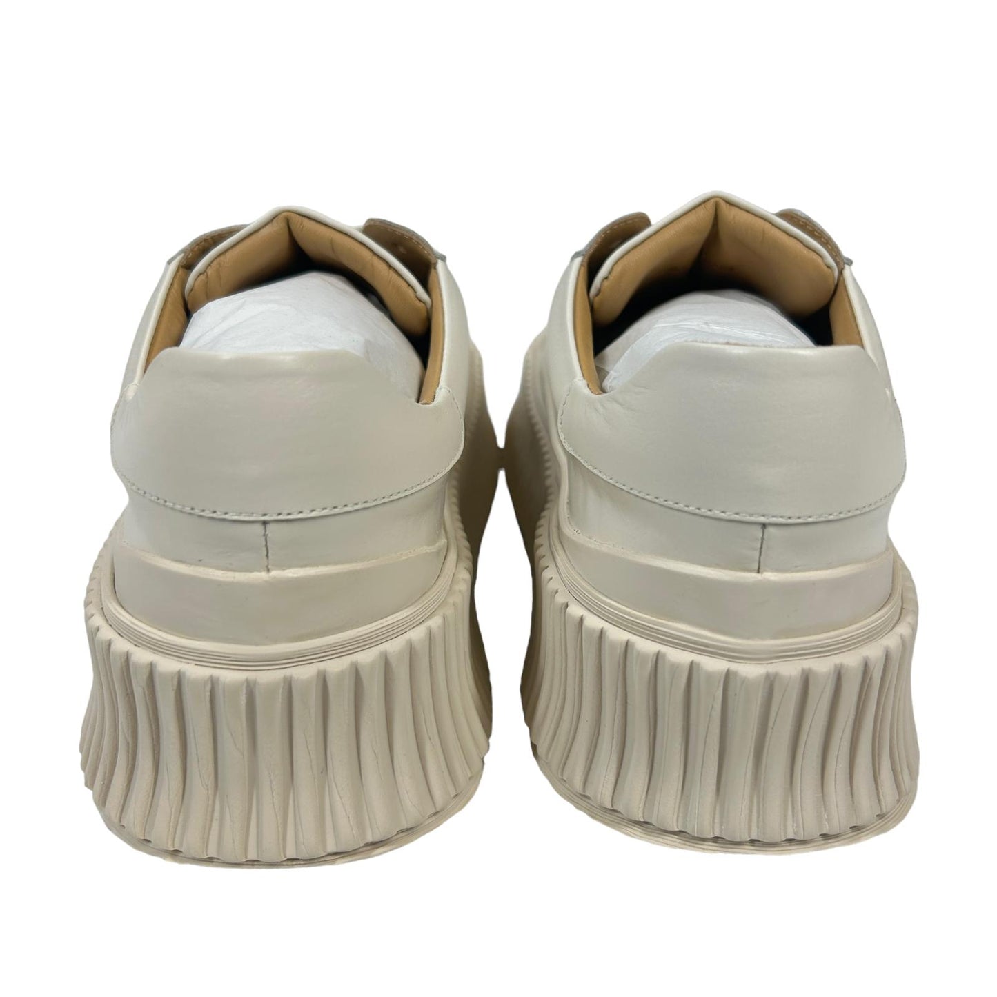 JIL SANDER VULCANIZED RUBBER SOLE LEATHER SNEAKERS - OFF WHITE - EU35 UK2 - NEW