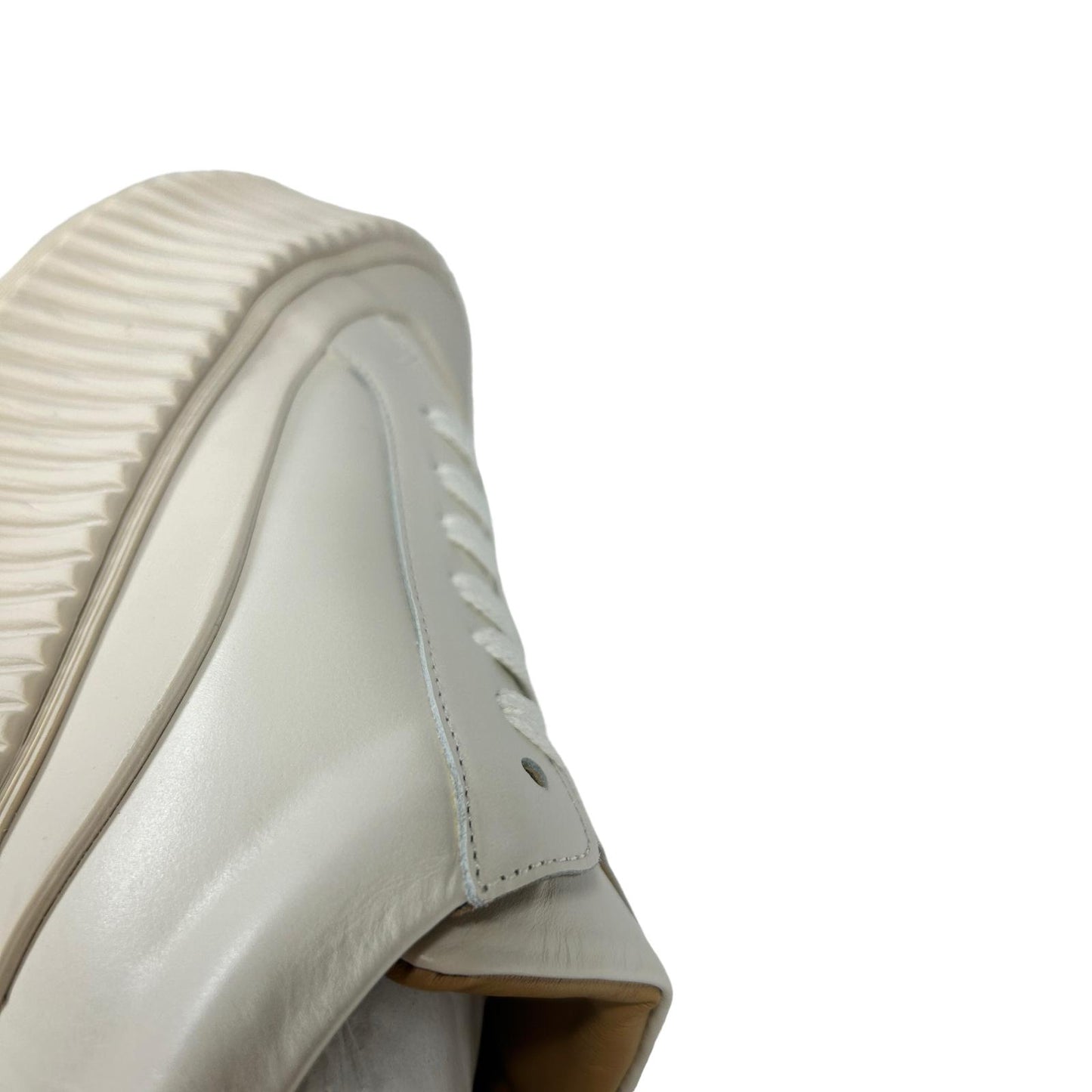 JIL SANDER VULCANIZED RUBBER SOLE LEATHER SNEAKERS - OFF WHITE - EU35 UK2 - NEW