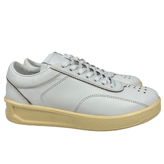 JIL SANDER LOW TOP LEATHER TRAINERS - RUBBER SOLE - WHITE - EU 38 UK5 NEW