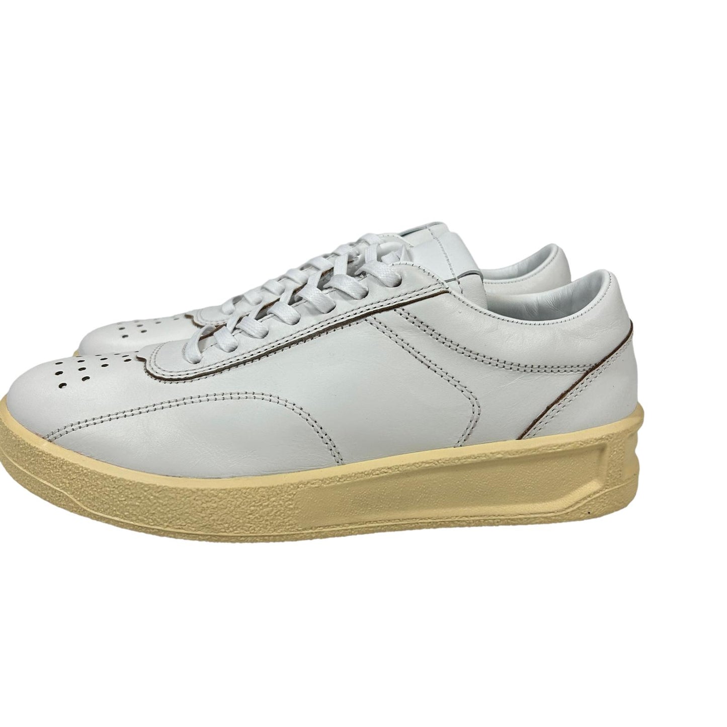 JIL SANDER LOW TOP LEATHER TRAINERS - RUBBER SOLE - WHITE - EU 38 UK5 NEW