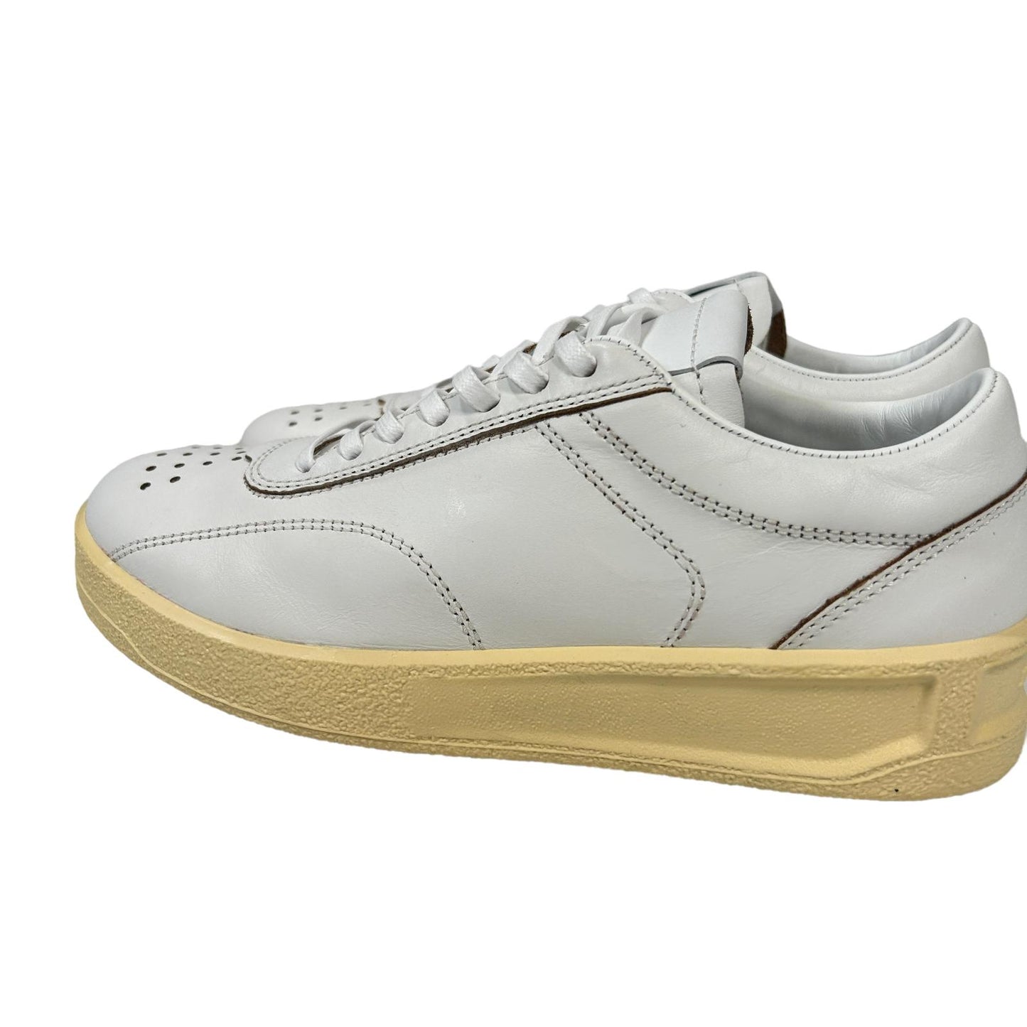 JIL SANDER LOW TOP LEATHER TRAINERS - RUBBER SOLE - WHITE - EU 38 UK5 NEW