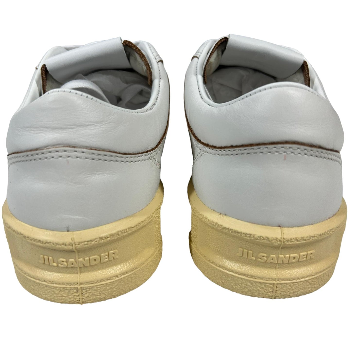 JIL SANDER LOW TOP LEATHER TRAINERS - RUBBER SOLE - WHITE - EU 38 UK5 NEW