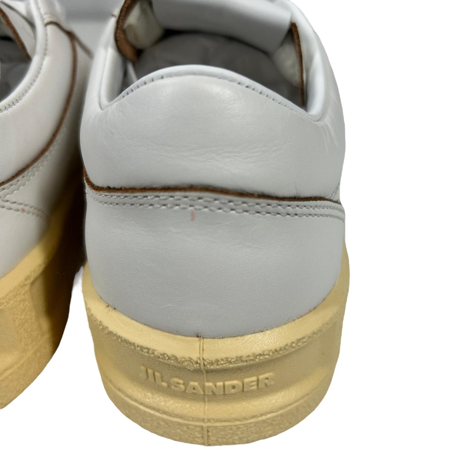 JIL SANDER LOW TOP LEATHER TRAINERS - RUBBER SOLE - WHITE - EU 38 UK5 NEW