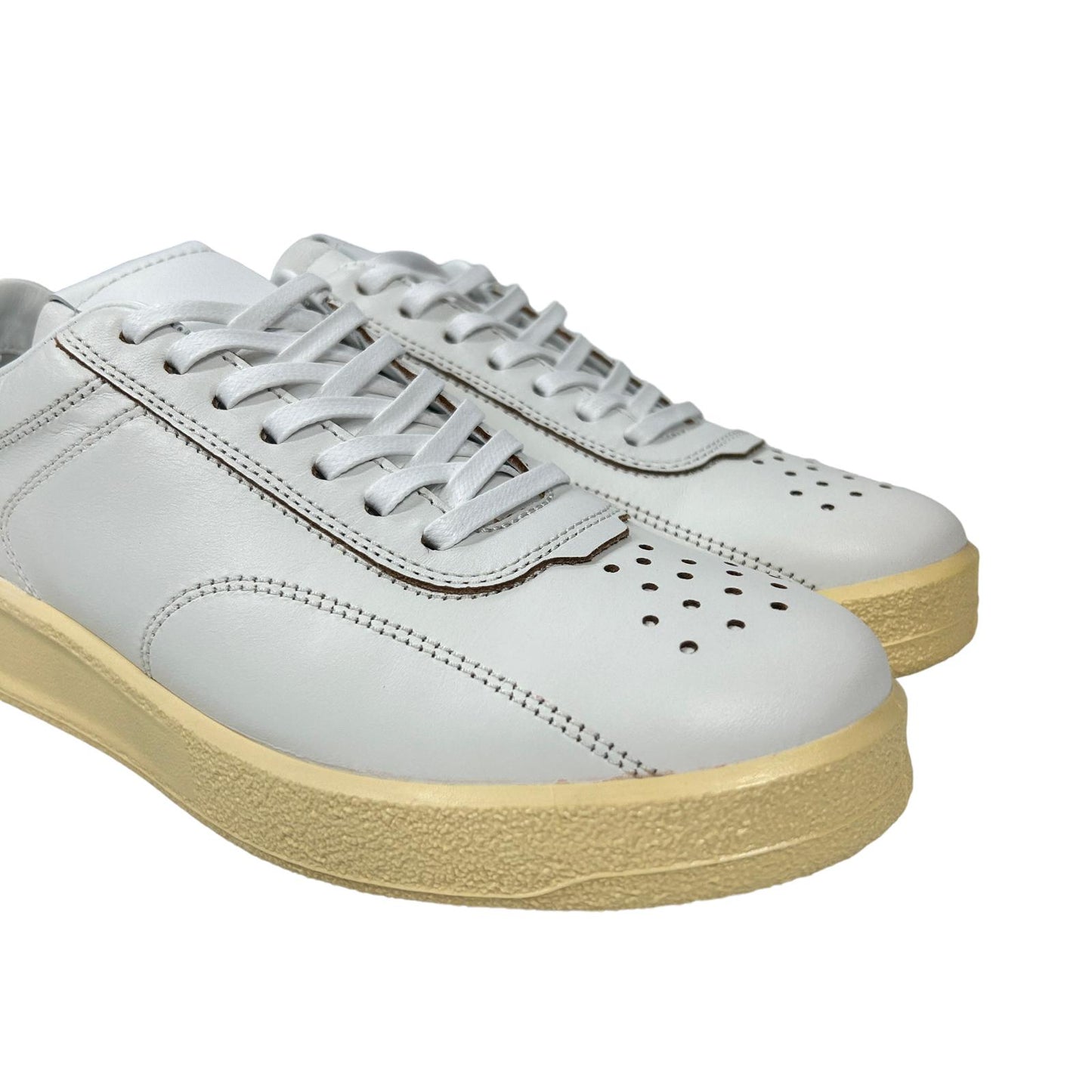 JIL SANDER LOW TOP LEATHER TRAINERS - RUBBER SOLE - WHITE - EU 38 UK5 NEW
