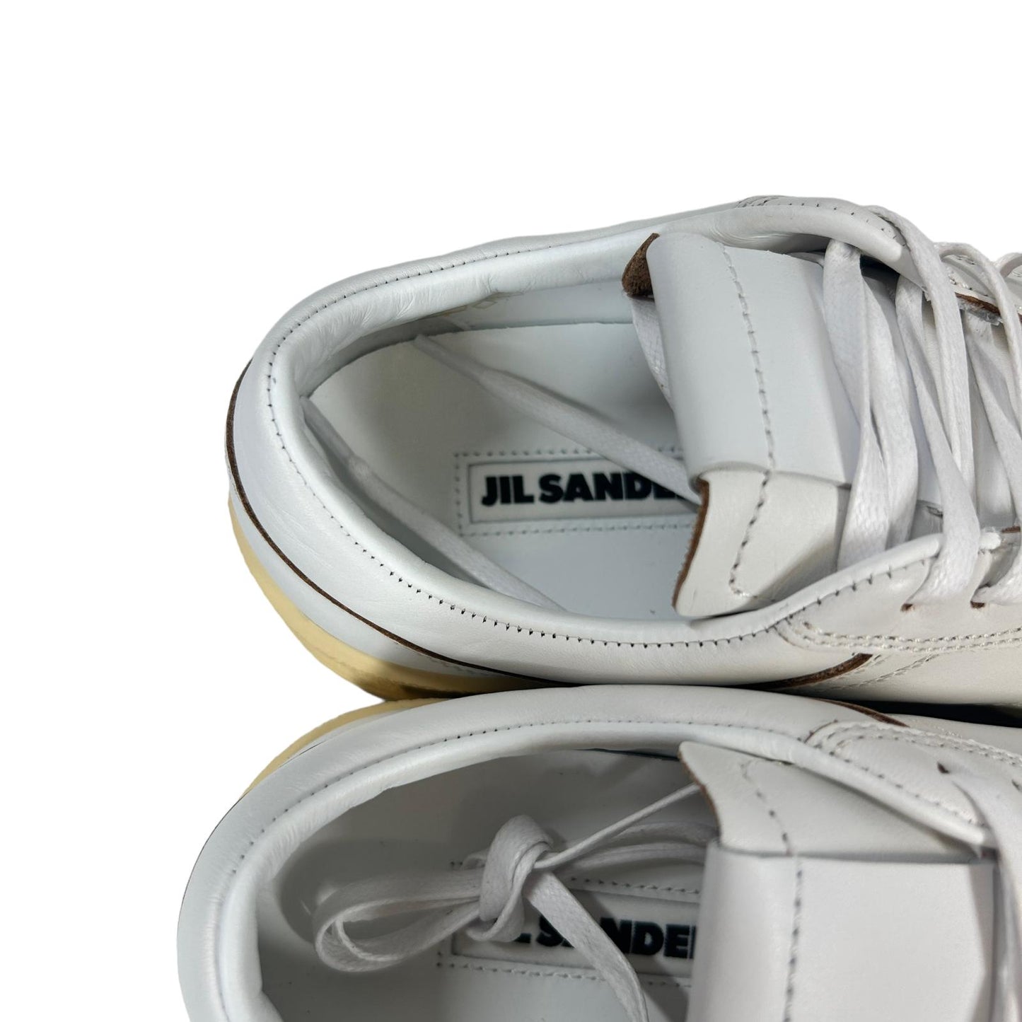 JIL SANDER LOW TOP LEATHER TRAINERS - RUBBER SOLE - WHITE - EU 38 UK5 NEW