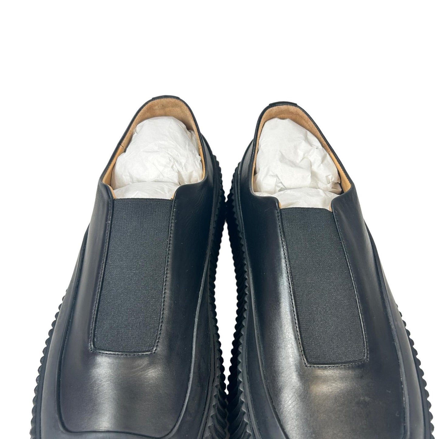 JIL SANDER VULCAVANIZED SOLE LEATHER SLIP ON SNEAKERS - BLACK - EU40 UK7 - NEW