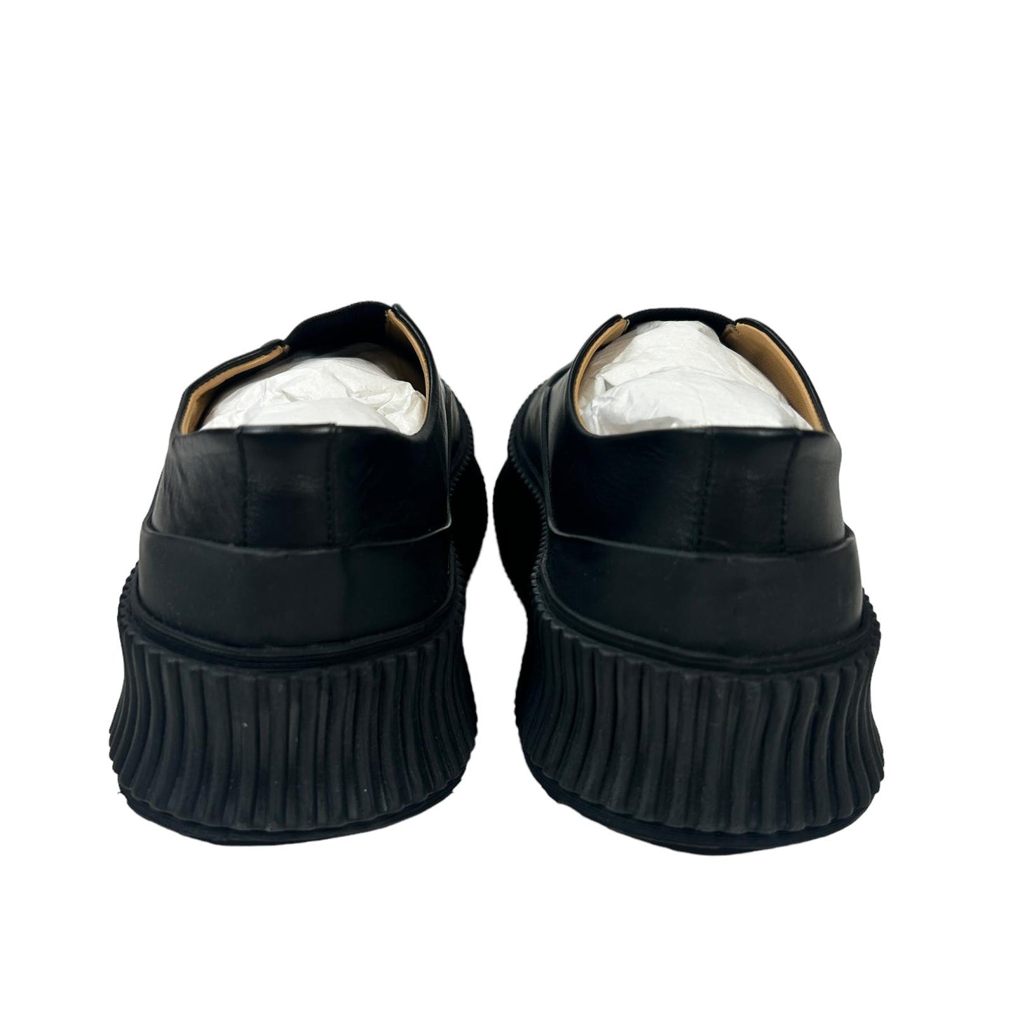 JIL SANDER VULCAVANIZED SOLE LEATHER SLIP ON SNEAKERS - BLACK - EU40 UK7 - NEW