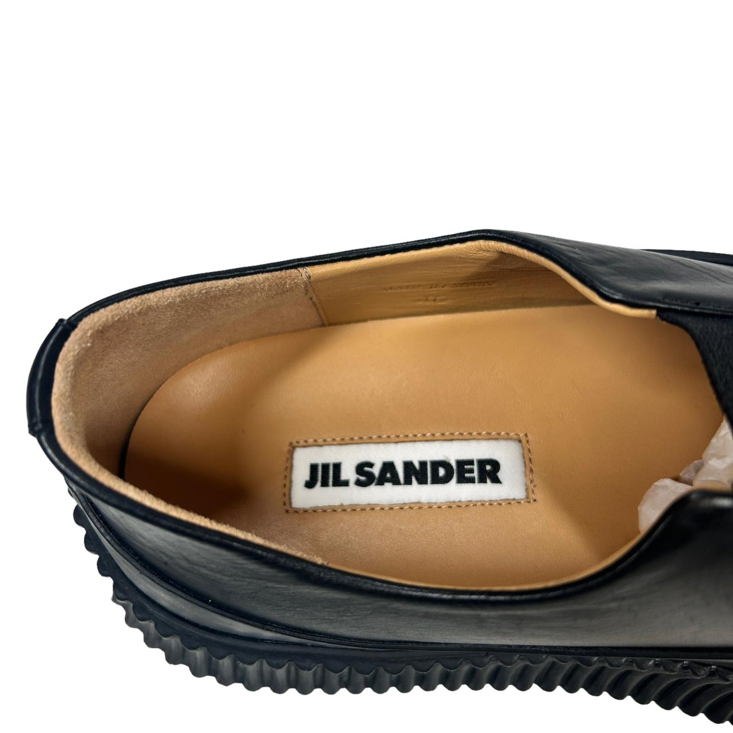 JIL SANDER VULCAVANIZED SOLE LEATHER SLIP ON SNEAKERS - BLACK - EU40 UK7 - NEW