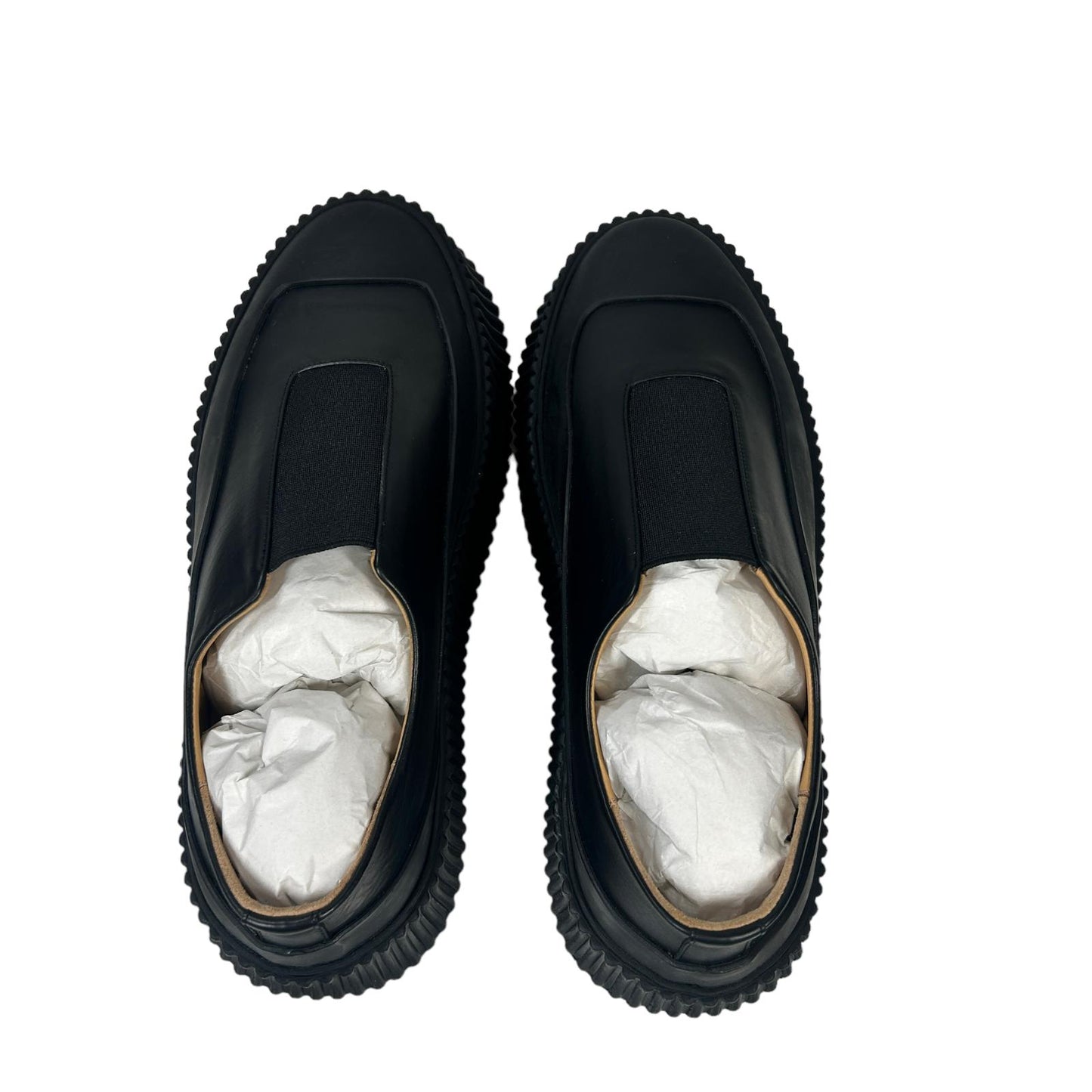JIL SANDER VULCAVANIZED SOLE LEATHER SLIP ON SNEAKERS - BLACK - EU40 UK7 - NEW