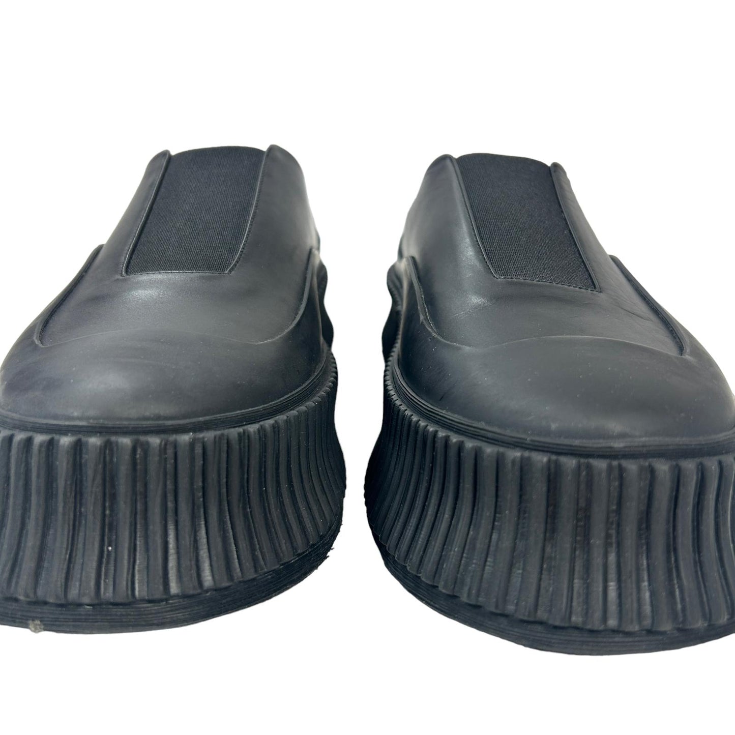 JIL SANDER VULCAVANIZED SOLE LEATHER SLIP ON SNEAKERS - BLACK - EU42 UK9 - NEW