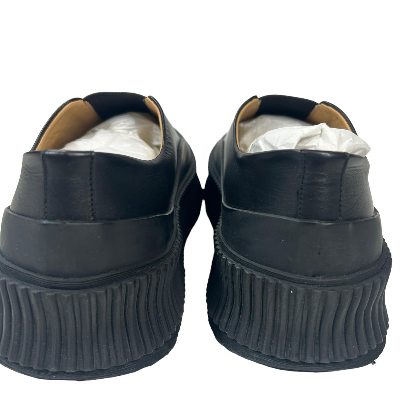JIL SANDER VULCAVANIZED SOLE LEATHER SLIP ON SNEAKERS - BLACK - EU42 UK9 - NEW