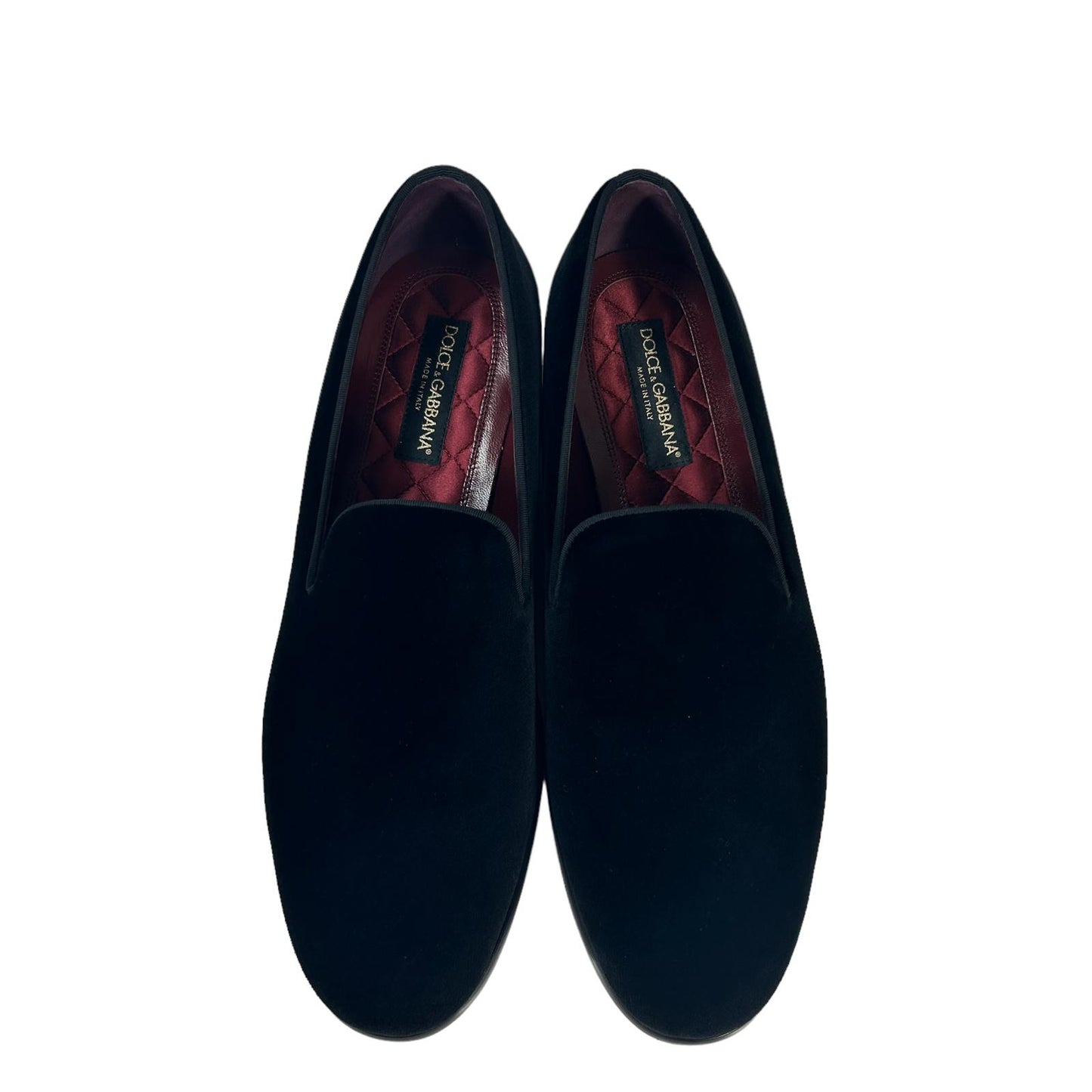 DOLCE & GABBANA LEONARDO VELVET SLIP ON CLASSIC LOAFERS - BLACK - EU4 UK11 NEW