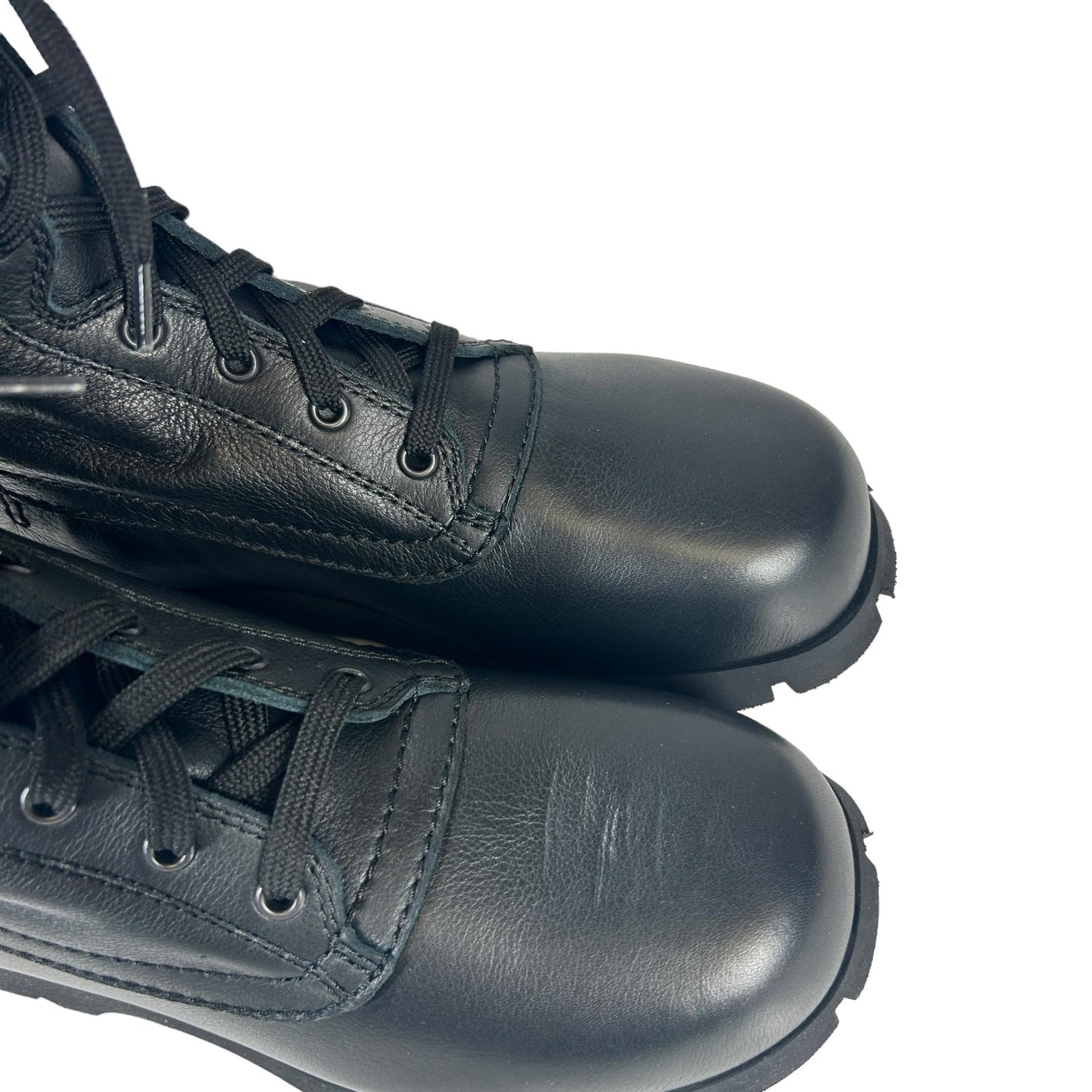 JIL SANDER CALF LENGTH LEATHER LACE UP COMBAT BOOTS - EU37 UK4 - BLACK NEW