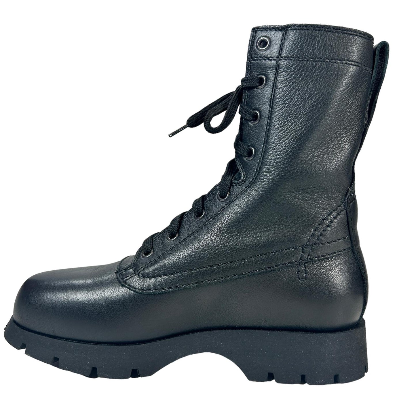 JIL SANDER CALF LENGTH LEATHER LACE UP COMBAT BOOTS - EU37 UK4 - BLACK NEW