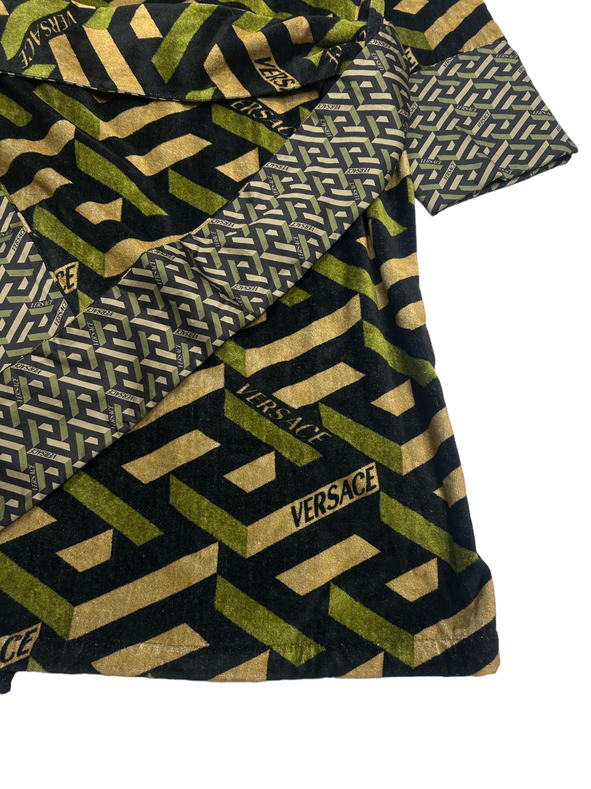 VERSACE UNISEX LA GRECA BATHROBE EMBROIDERY - GREEN - LARGE - NEW DAMAGED BOX