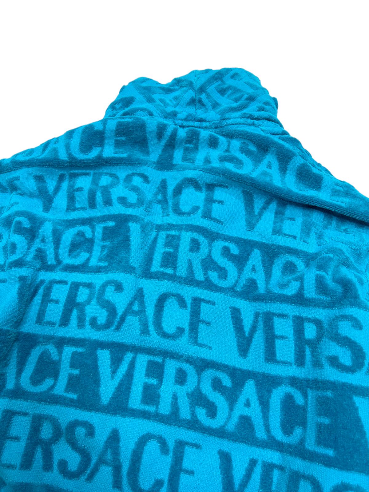 VERSACE UNISEX I LOVE BAROQUE SOFT BATHROBE - BLUE - LARGE - DEFECTED NEW