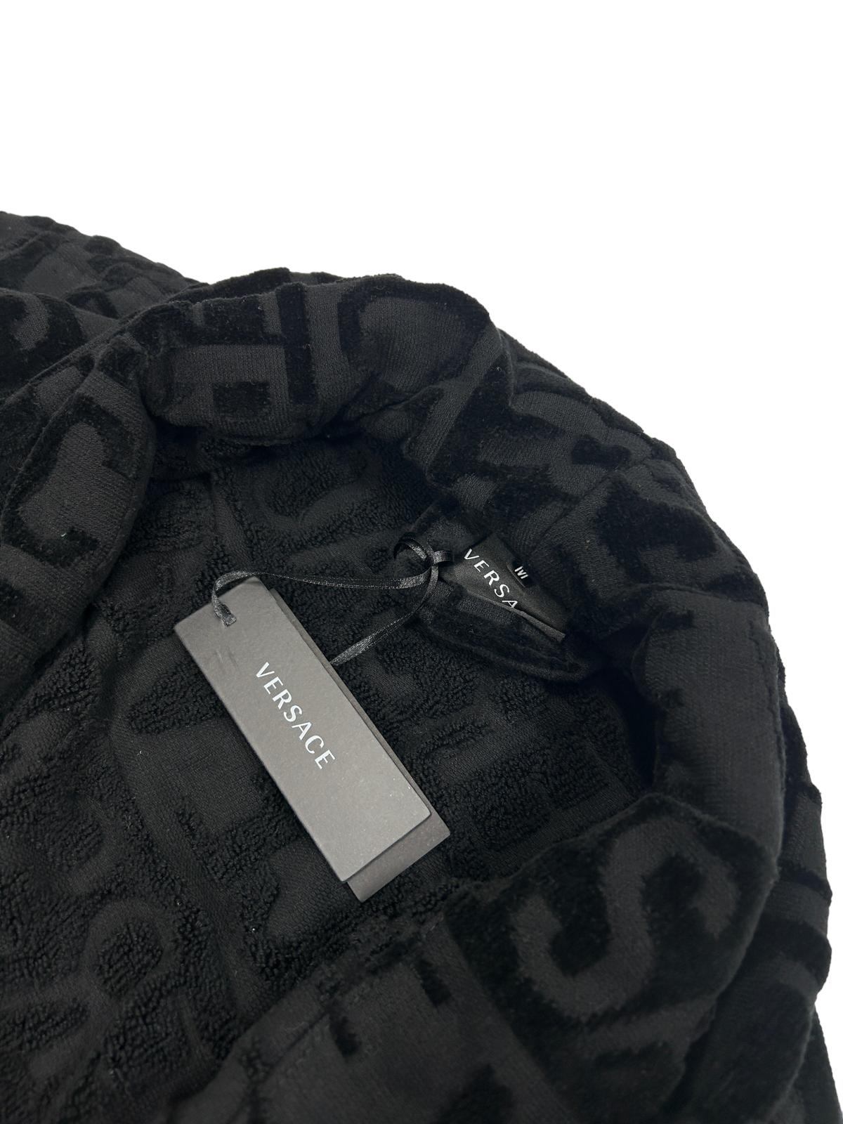 VERSACE UNISEX I LOVE BAROQUE SOFT BATHROBE - BLACK - MEDIUM - NEW DAMAGED BOX