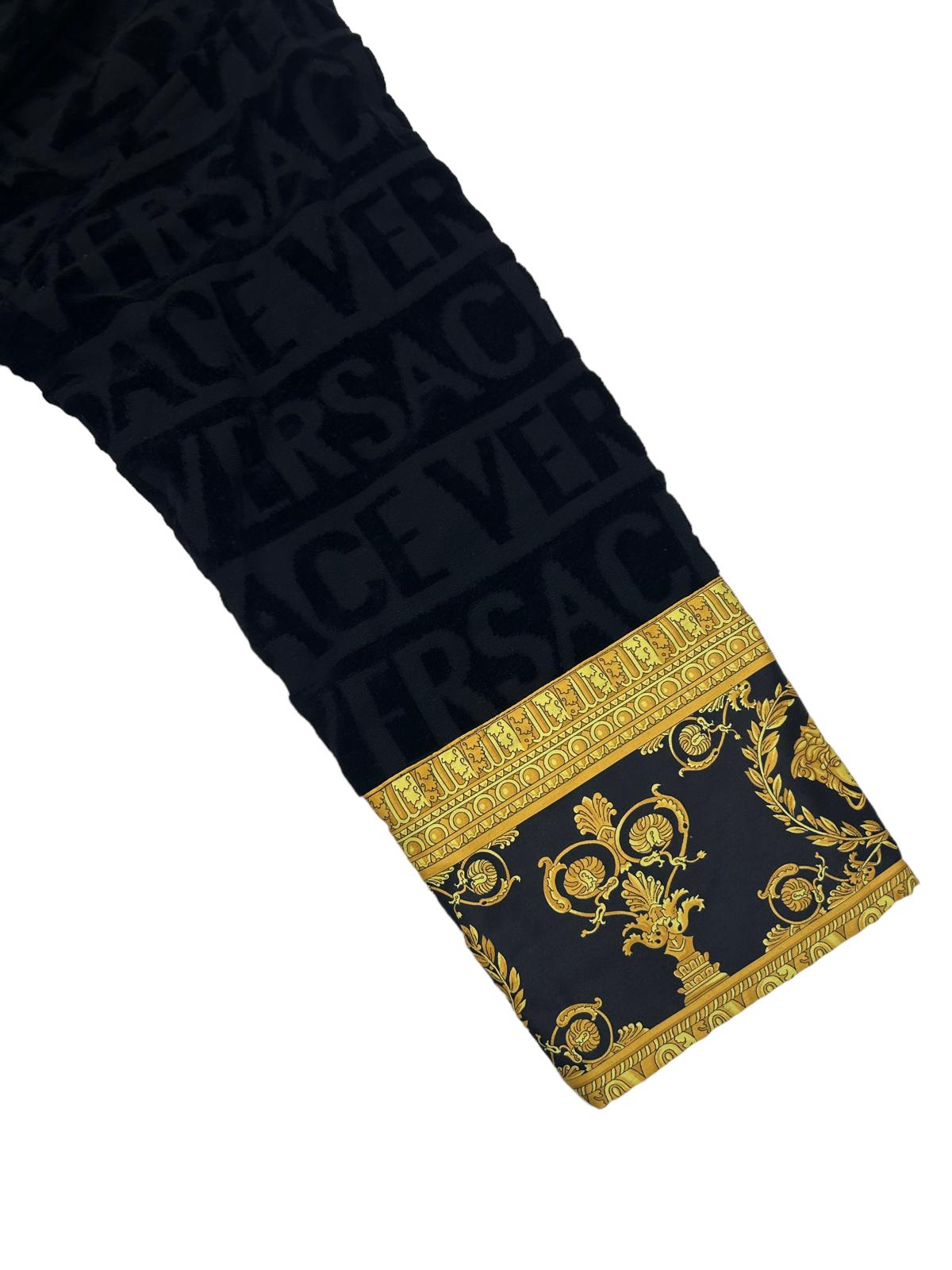 VERSACE UNISEX I LOVE BAROQUE SOFT BATHROBE - BLACK - MEDIUM - NEW DAMAGED BOX
