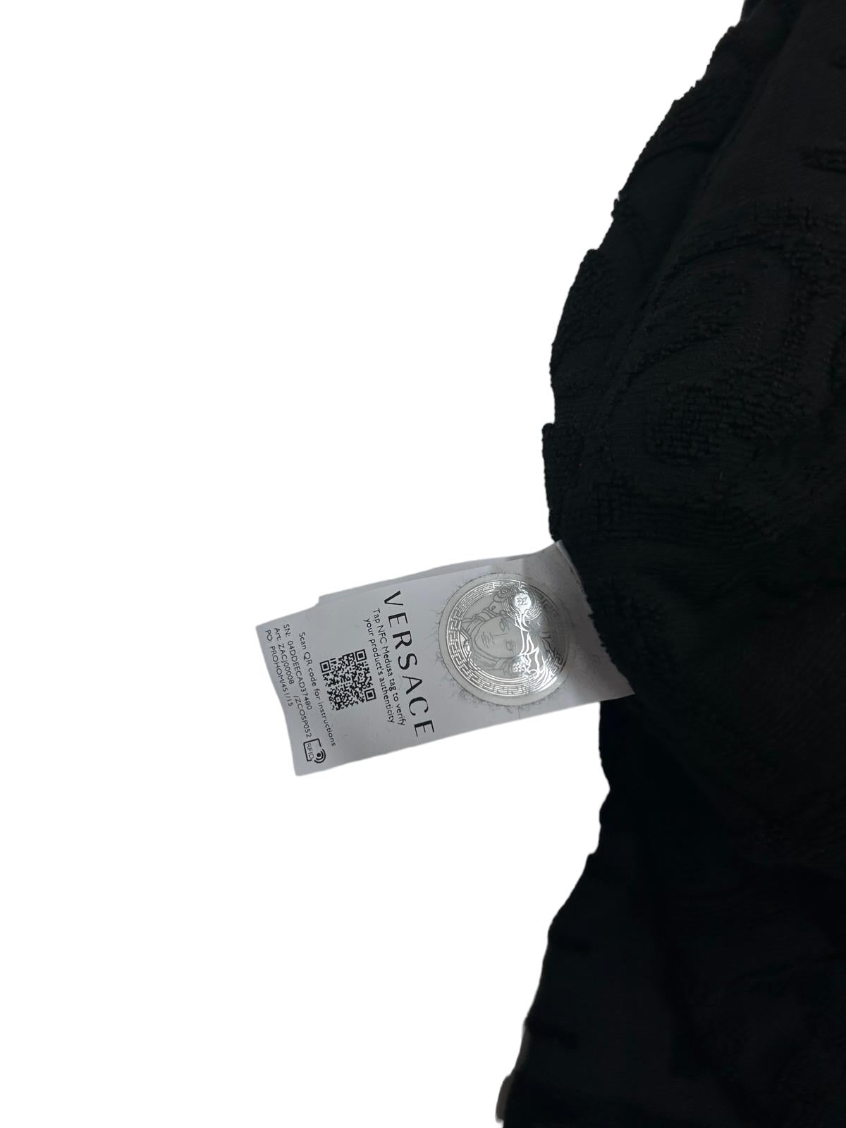 VERSACE UNISEX I LOVE BAROQUE SOFT BATHROBE - BLK - MED - NEW DAMAGED BOX