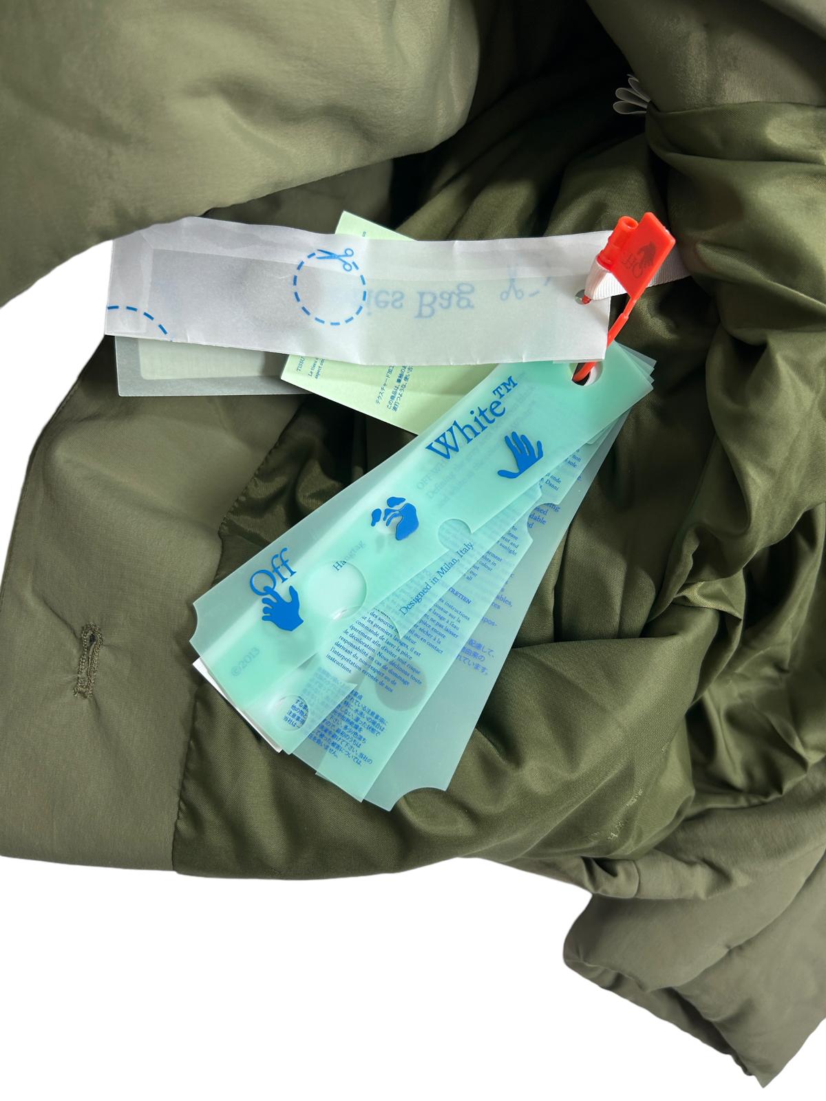 OFF-WHITE DOUBLE BREASTED PADDED TRENCH COAT - GREEN - XXS - DEFECTED NEW