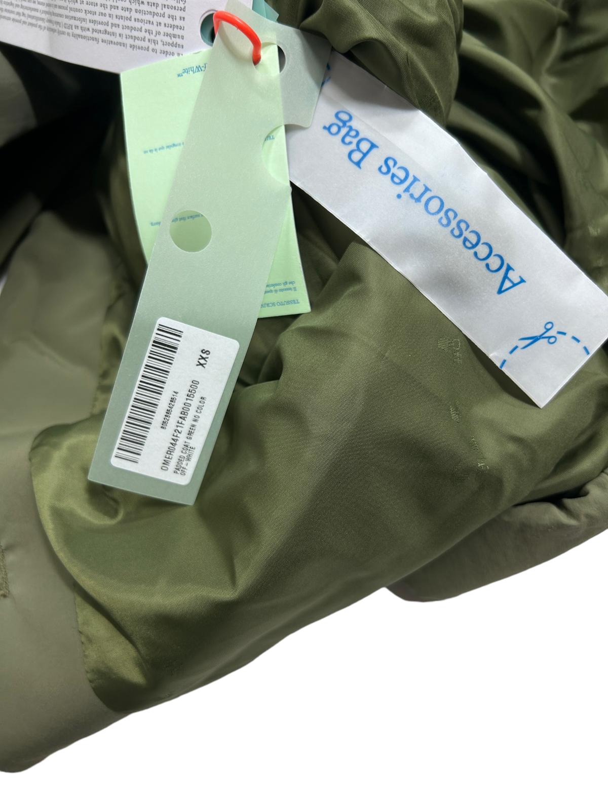 OFF-WHITE DOUBLE BREASTED PADDED TRENCH COAT - GREEN - XXS - DEFECTED NEW