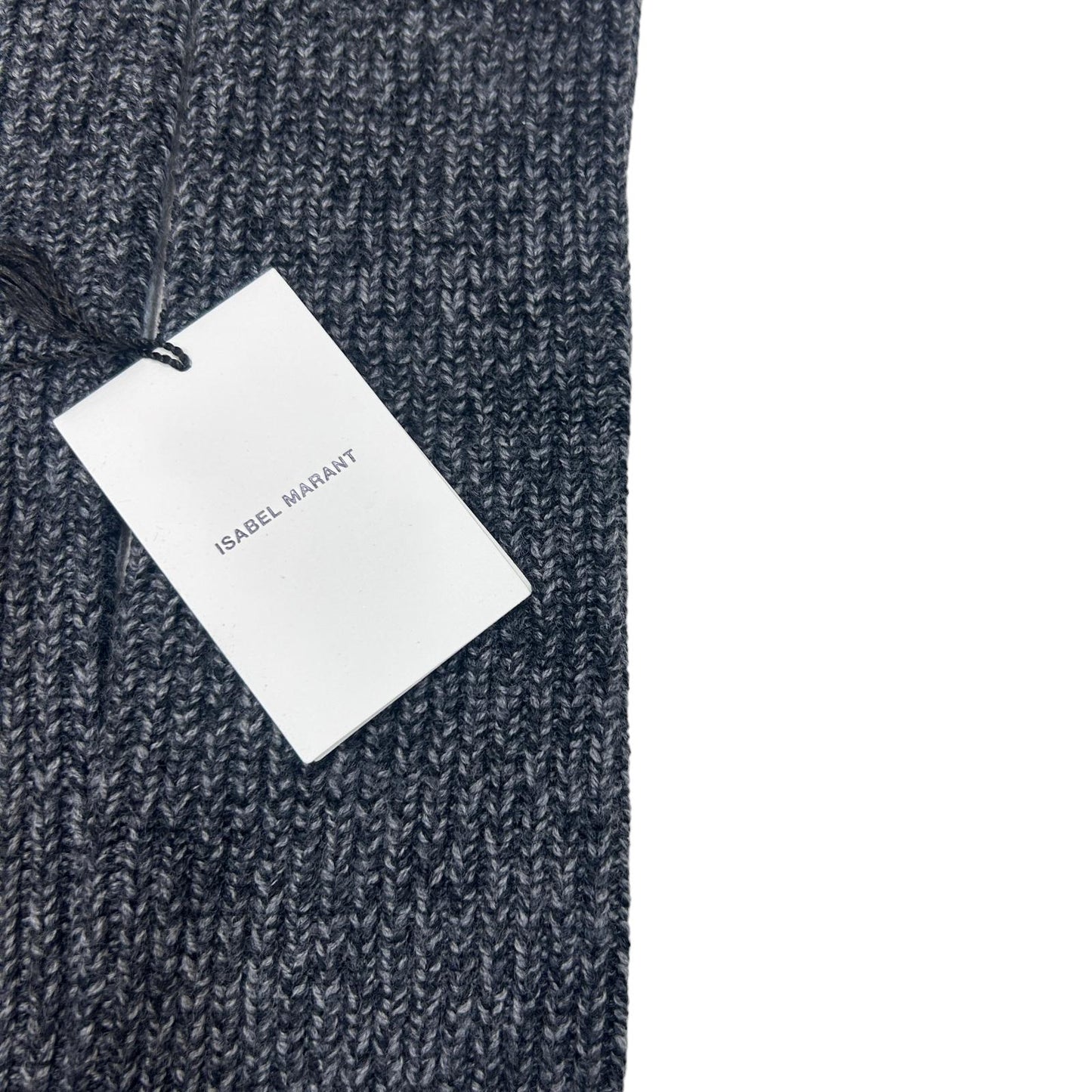 ISABEL MARANT FINGERLESS RIBBED LONG MERINO WOOL GLOVES - GREY - OS - NEW