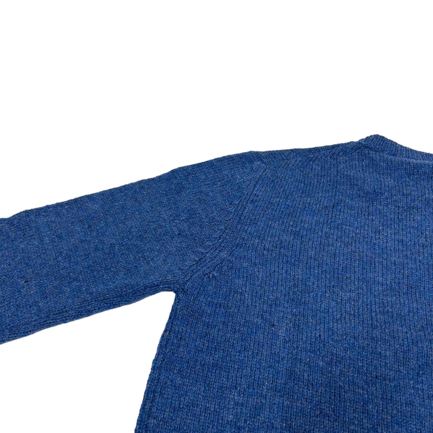 PRADA CLASSIC SHETLAND CREW KNIT VIRGIN WOOL SWEATER - BLUE - 44 - NEW