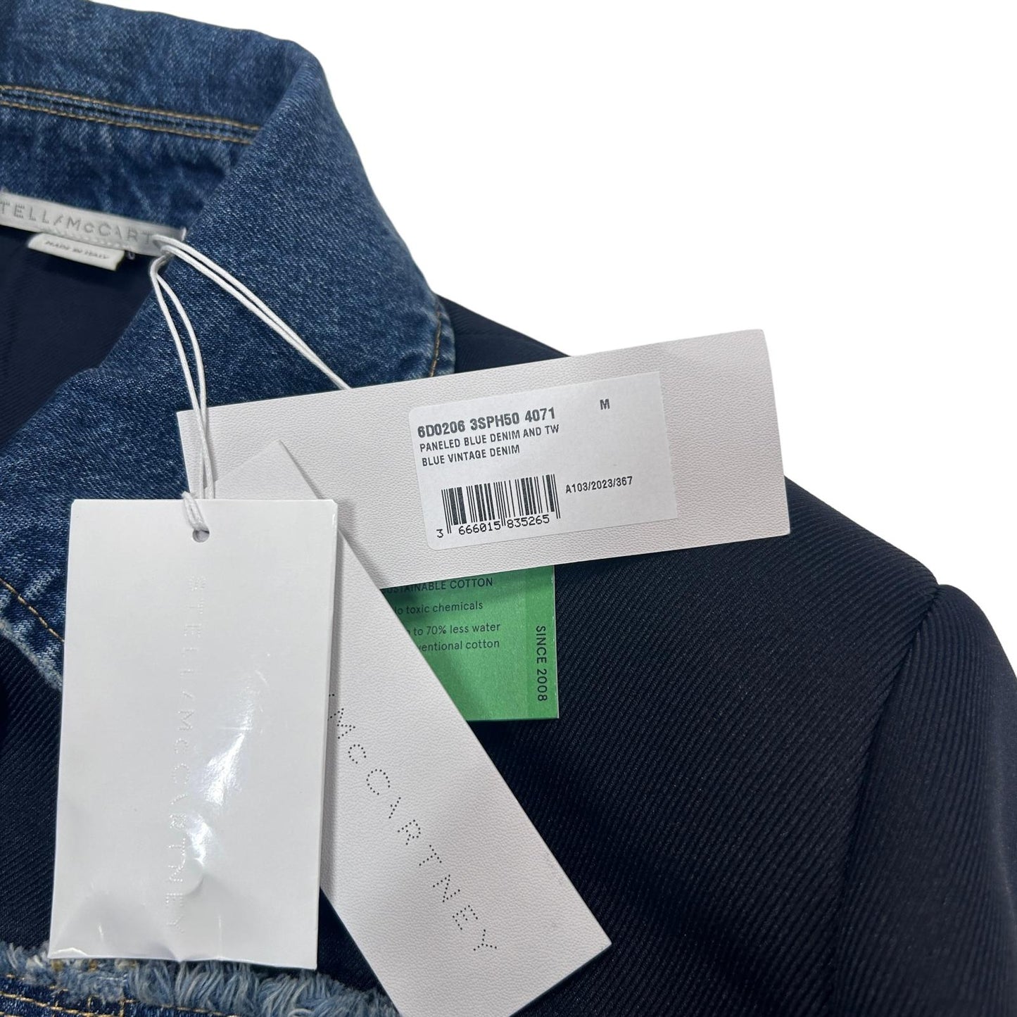 STELLA MCCARTNEY DENIM LAYERD COTTON JACKET - BLUE - MEDIUM - NEW RRP990