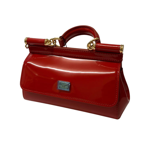 DOLCE & GABBANA Red Sicily Baguette Top Handle Leather Handbag NEW RRP 1200