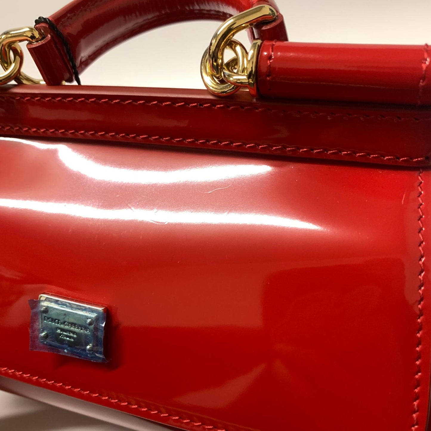 DOLCE & GABBANA Red Sicily Baguette Top Handle Leather Handbag NEW RRP 1200