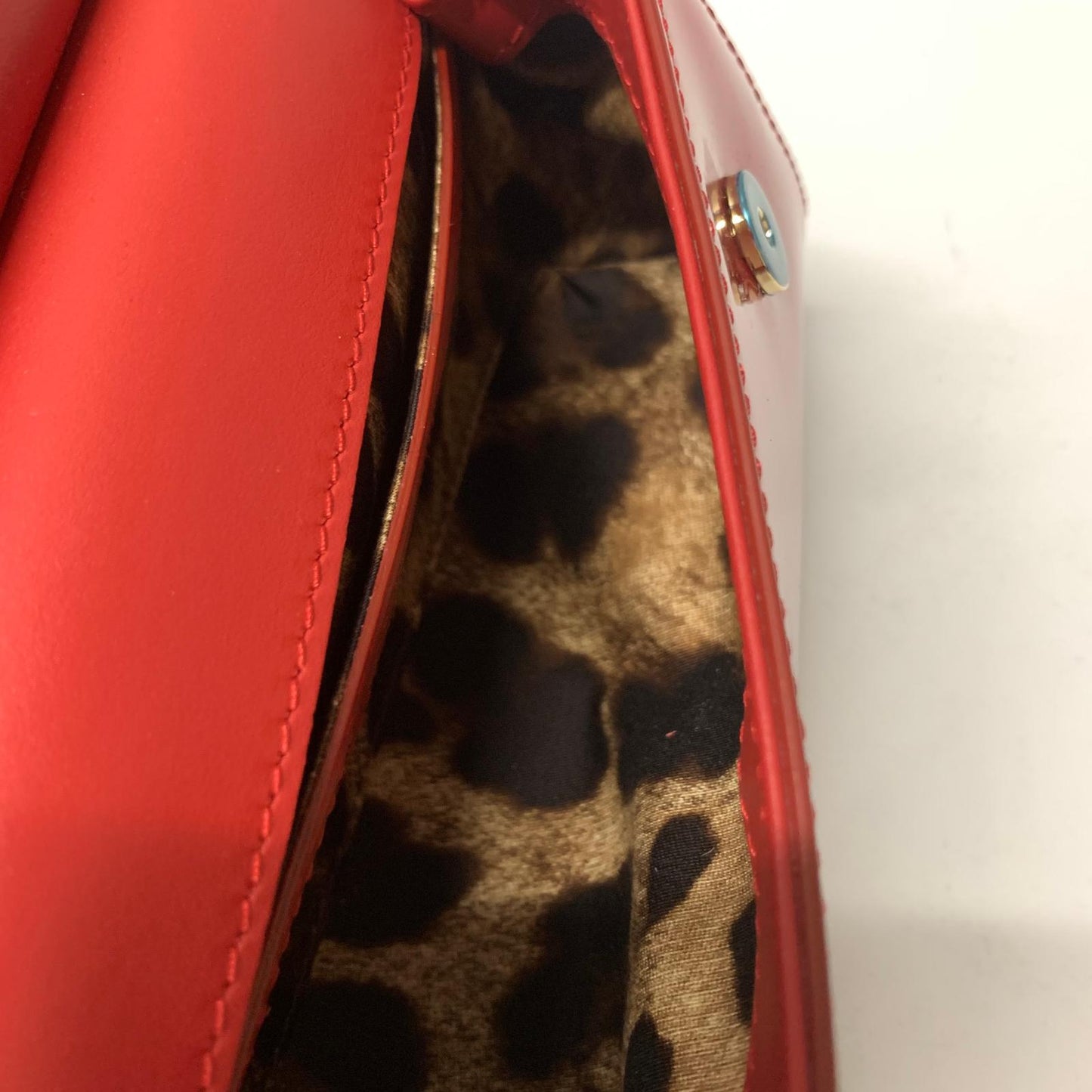 DOLCE & GABBANA Red Sicily Baguette Top Handle Leather Handbag NEW RRP 1200