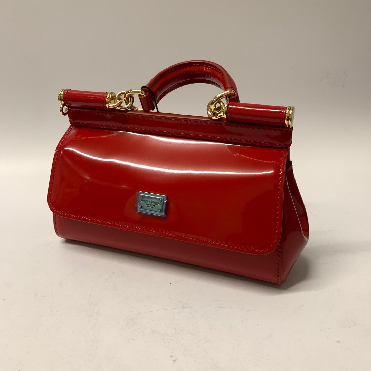 DOLCE & GABBANA Red Sicily Baguette Top Handle Leather Handbag NEW RRP 1200
